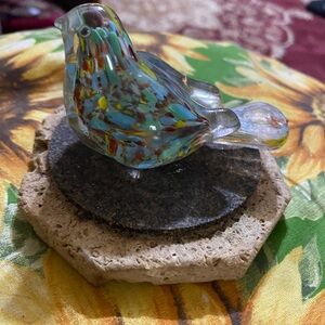 Handcrafted Glass Bird Figurine